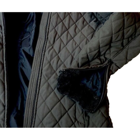 Columbia Women's Quilted Jacket Faux Fur Collar Gray Size S - Picture 6 of 7